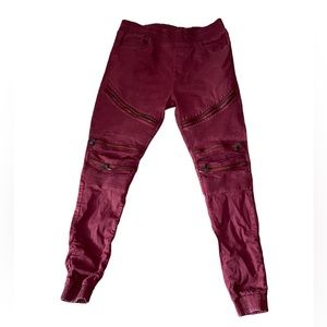 Smoke Rise Men's Essentials Red Slim Fit Moto Jeans Size L